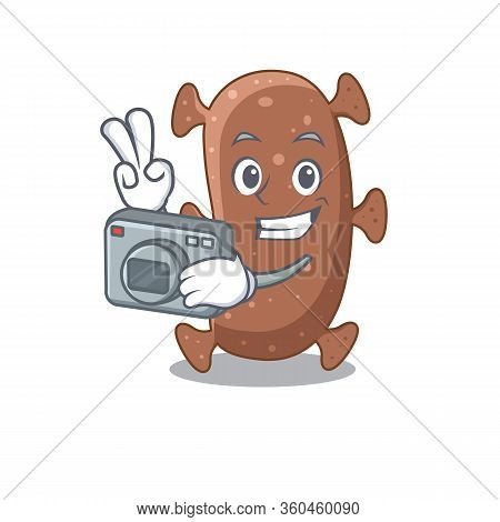 Actinomyces Israelii Mascot Design As A Professional Photographer Working With Camera