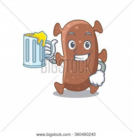 A Cartoon Concept Of Actinomyces Israelii Rise Up A Glass Of Beer