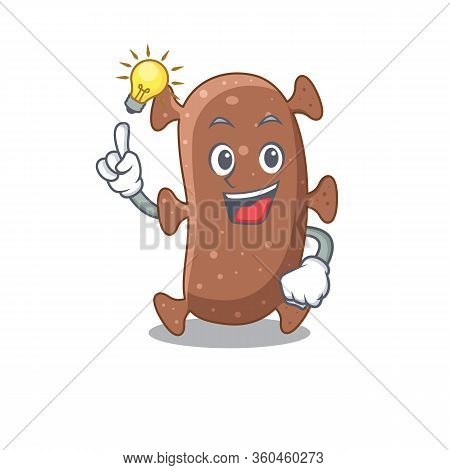Mascot Character Design Of Actinomyces Israelii With Has An Idea Smart Gesture