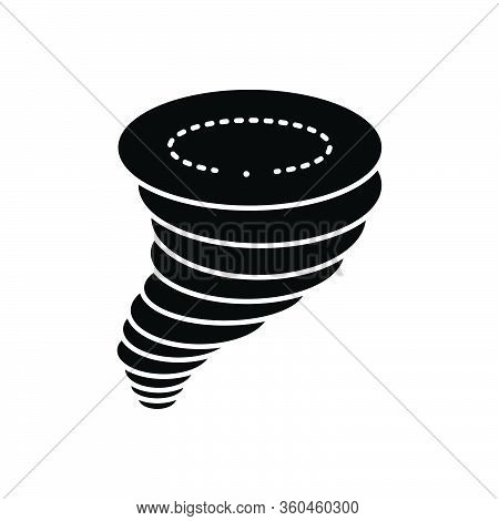 Black Solid Icon For Windstorm Tornado Doodle Whirlwind