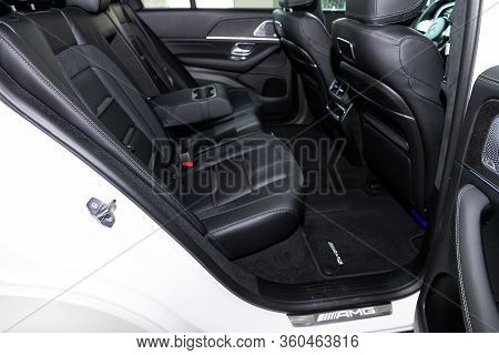 Novosibirsk/ Russia - April 06, 2020: Mercedes-benz Gle-class,comfort Car Inside. Clean Car Interior