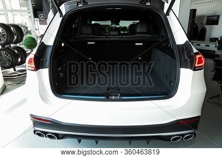 Novosibirsk/ Russia - April 06, 2020: Mercedes-benz Gle-class, Rear View Of A Car With An Open Trunk