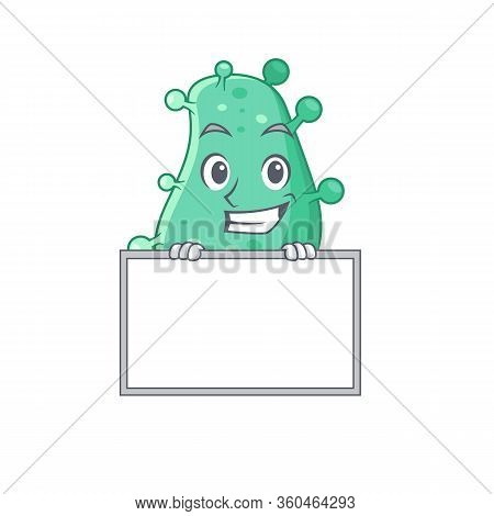 Smiling Agrobacterium Tumefaciens Cartoon Design Style Has A Board