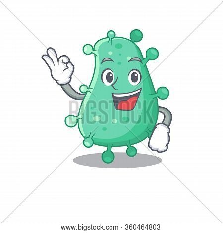 Agrobacterium Tumefaciens Mascot Design Style With An Okay Gesture Finger