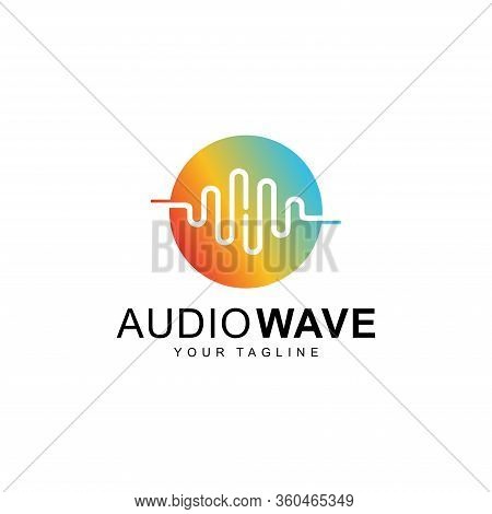 Sound Wave Template Logo Music Dj Audio System. Brand Identity. Clean And Modern Style Design