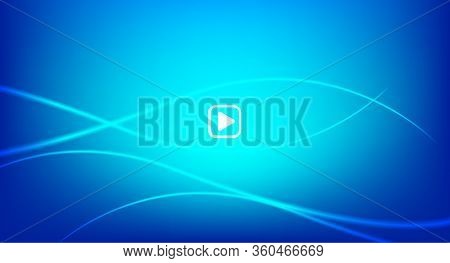 Play Button Sign For Video Interface Modern Graphic, Play Icon Element On Blue Screen, Simple Botton