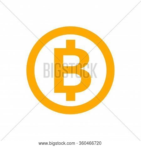 Currency Money Icon Isolated On White, Thb Coin Thailand For Flat Icon Style, Thai Token Money Baht 