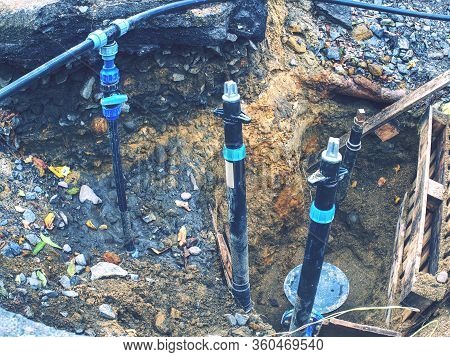 Plastic Pipeline For Potable Water Delivery From Main City Branch To Each House.