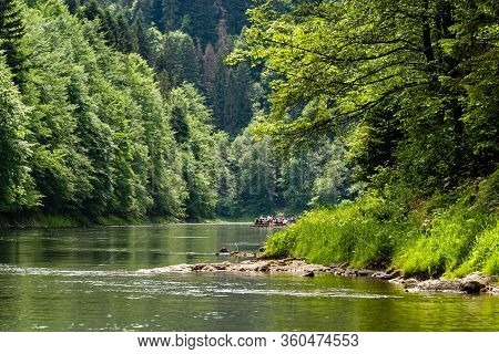 Floating Along Dunajec River In Pieniny National Park, Poland, Dunajec River - Popular Tourist Spot 
