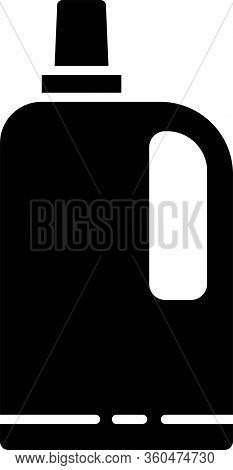 Black Fabric Softener Icon Isolated On White Background. Liquid Laundry Detergent, Conditioner, Clea