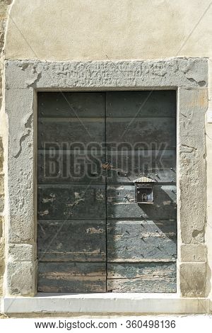 Old Typical Door Of Anghiari, Historic City In Arezzo Province, Tuscany, Italy