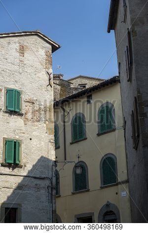 Old Typical Street Of Anghiari, Historic City In Arezzo Province, Tuscany, Italy