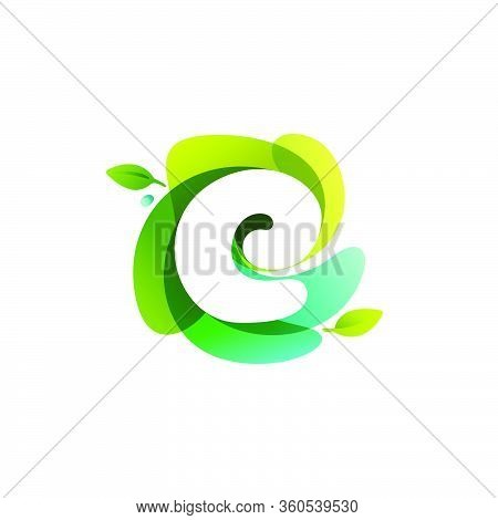 Letter E Ecology Logo On Swirling Overlapping Shape. Vector Icon Perfect For Environment Labels, Lan