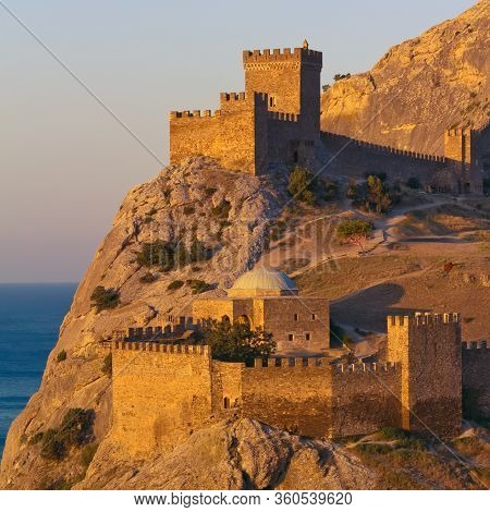 Medieval Genoese Fortress On The Shore Of The Black Sea. The Cri
