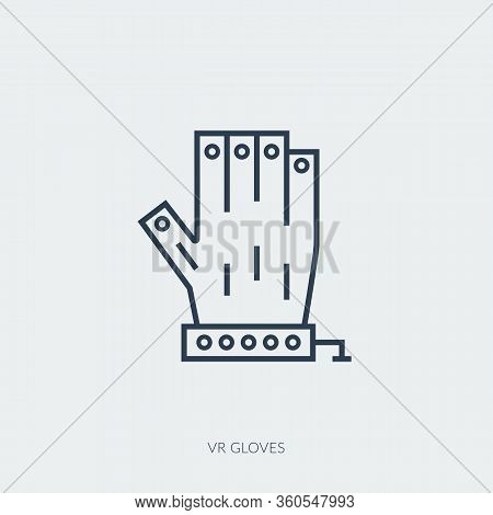 Vector Outline Icon Of Virtual Reality Technology - Vr Gloves