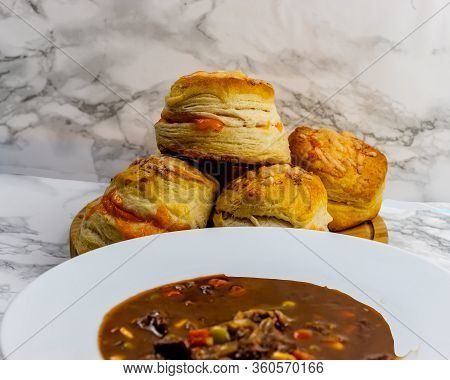 Beef Stew With Cheats Cheezy Biscuits. Calgary, Alberta, Canada