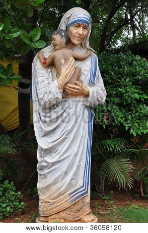 Mother Teresa statue at Shilparamam in Hyderabad, India