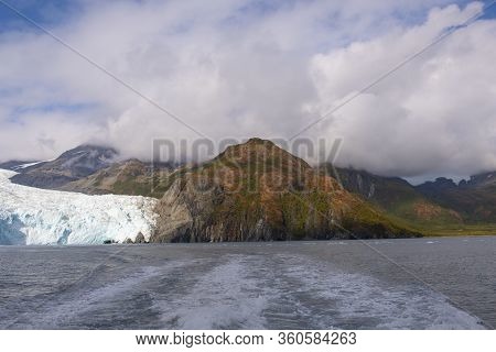 Glacier Mountain Near Aialik Glacier On Aialik Bay In Kenai Fjords National Park In Sep. 2019 Near S