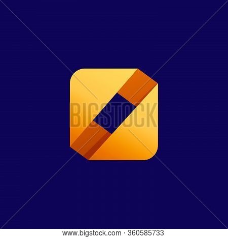 O Letter Logo. Folded Paper Style. Vector Icon Perfect For Craft Labels, Origami Posters, Cute Ident