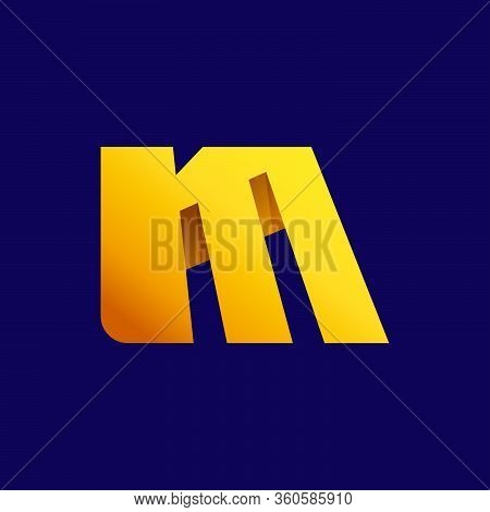 M Letter Logo. Folded Paper Style. Vector Icon Perfect For Craft Labels, Origami Posters, Cute Ident