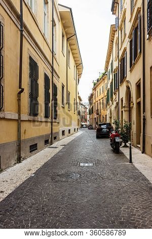 Verona, Italy, September 27, 2015 : The Architecture Of The Old Part Of The City Of Verona In Italy.