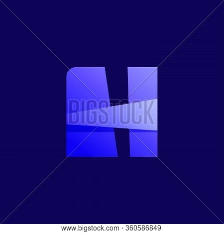 H Letter Logo. Folded Paper Style. Vector Icon Perfect For Craft Labels, Origami Posters, Cute Ident
