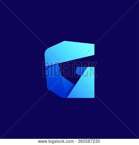 G Letter Logo. Folded Paper Style. Vector Icon Perfect For Craft Labels, Origami Posters, Cute Ident