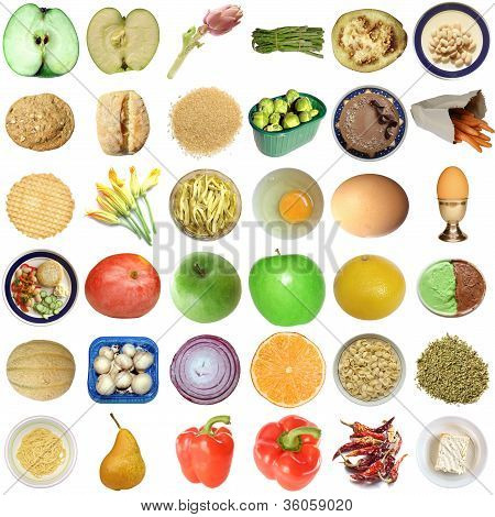Food collage isolated
