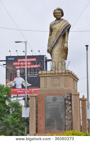 Statue of Indira Gandhi in Hyderabad, India