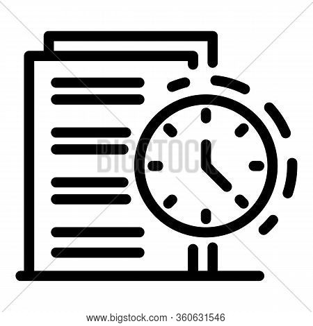 Full Time Graphic Icon. Outline Full Time Graphic Vector Icon For Web Design Isolated On White Backg