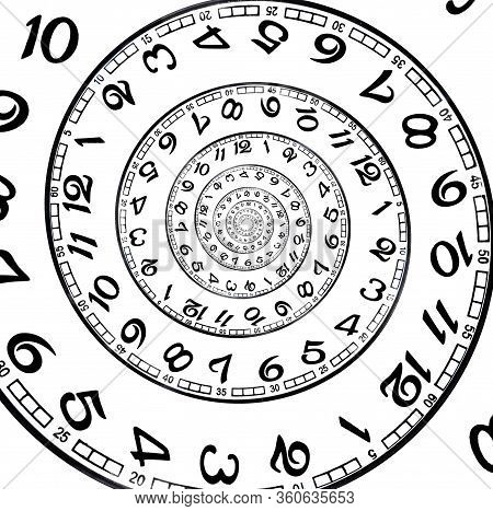 Swirled Watch Face. Infinite Time Concept. Droste Effect.