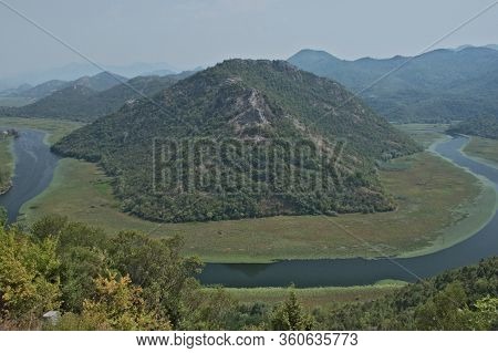 Rijeka Crnojevića, Part Of The Skadar Lake In Montenegro. Tourist Cruises By Boat On The Beautiful M