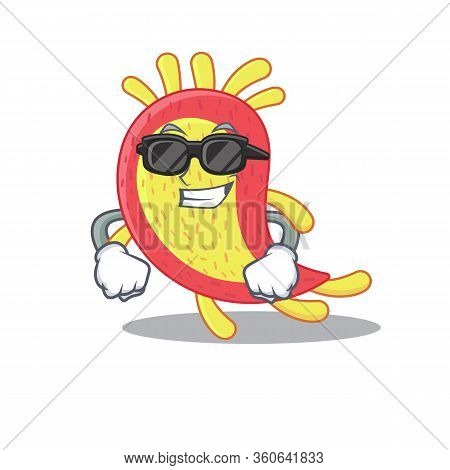 Cool Azorhizobium Caulinodans Cartoon Character Wearing Expensive Black Glasses