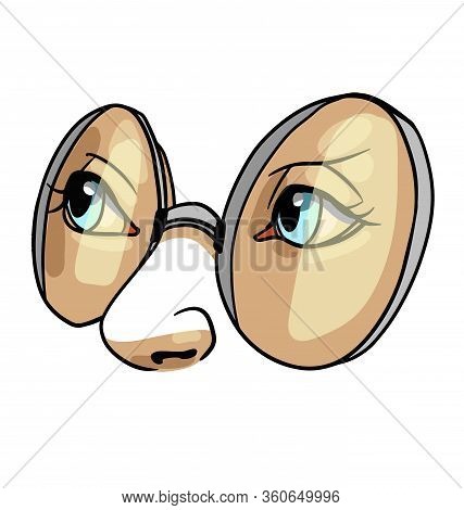 Cartoon Hand Drawn Eays Wearing Glasses Isolated