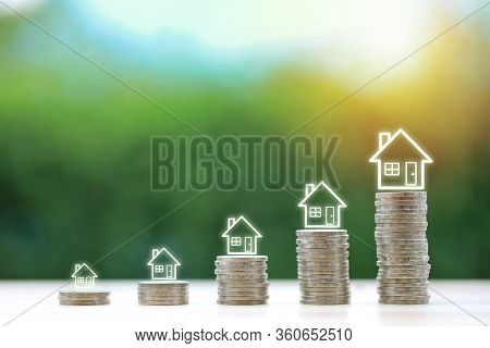 Property Investment And Saving Growth Or Business Financial House Mortgage For Advertising Concept. 