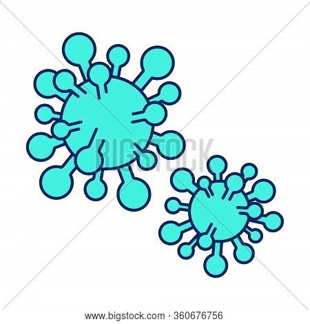 Covid Germ Prevention. Covid-19 Icon, Coronavirus Element In Flat Line Style
