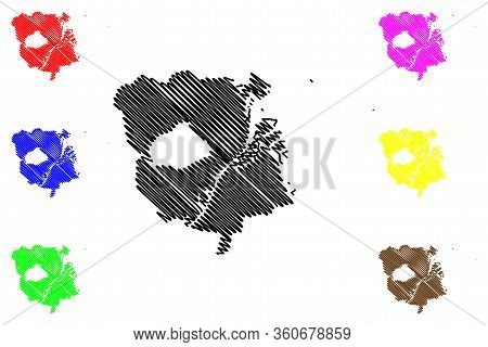Copenhagen City (kingdom Of Denmark) Map Vector Illustration, Scribble Sketch City Of Kobenhavn Map
