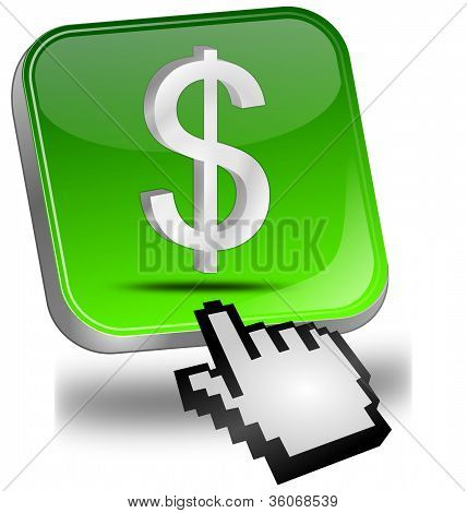Knappen med dollartecken och markören