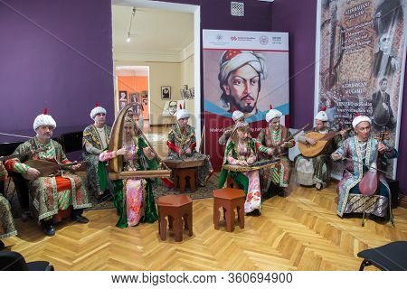 Azerbaijani Ancient Music Performers And Instruments. Museum Center . Baku, Azerbaijan. 14.05.2019 .