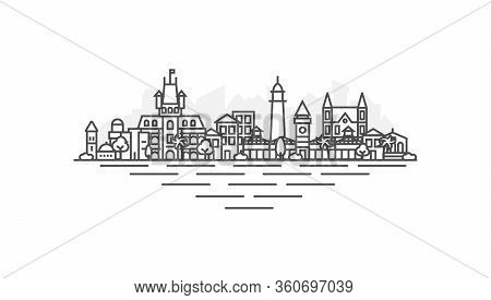 Georgetown, Guyana Architecture Line Skyline Illustration. Linear Vector Cityscape With Famous Landm