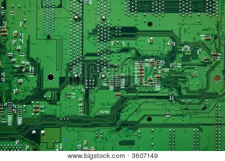 Szczegóły obwodu zielony komputera elektronicznego