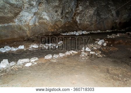 The Veterans Cave, Dug In The Left Bank Of The Danube, At Cazanele Mari, In The Ciucaru Mare Mountai