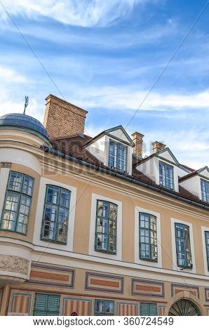 The Beautiful Historical Buildings In Budapest, Hungary. National Archives Of Hungary Building In Th