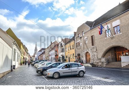 Budapest, Hungary - Nov 6, 2019: The Beautiful Historical Buildings In Fortuna Street, Fortuna Utca,