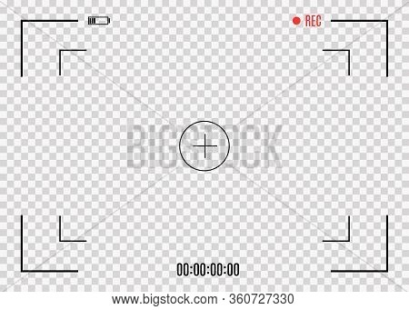 Viewfinder With Digital Focus And Camera Exposure Settings. Focusing The Camera Screen. Screen Focus