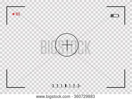 Viewfinder With Digital Focus And Camera Exposure Settings. Focusing The Camera Screen. Screen Focus
