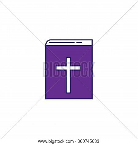 Bibble Book Outline Easter Icon Isolated On A White Background.easter Element Design.religion Concep