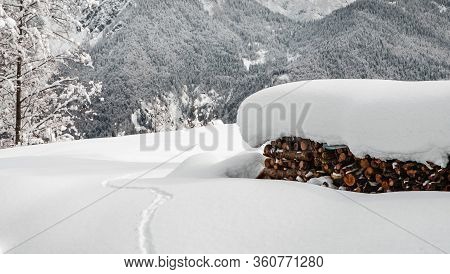 Julian Alps After A Big Snowfall. Udine Province, Friuli-venezia Giulia Region, Italy