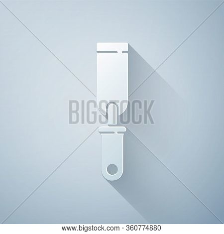 Paper Cut Rasp Metal File Icon Isolated On Grey Background. Rasp For Working With Wood And Metal. To