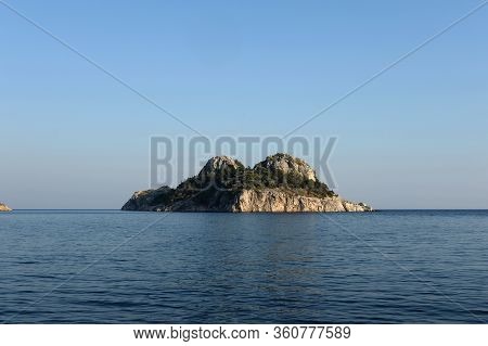 Turkish Island Of Ciftlik In The Aegean Sea